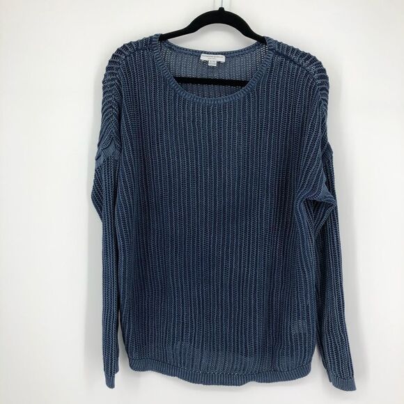 KATHERINE BARCLAY Faded Wash Open Knit Sweater - Picture 1 of 9